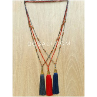 exclusive golden king cup tassels beads necklaces 3color